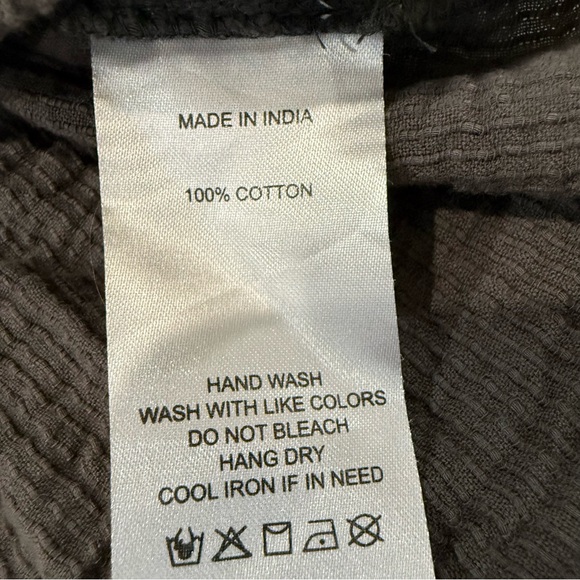 Quince Organic Textured Cotton Peasant Button Front Blouse Women’s Small Gray - Picture 7 of 8